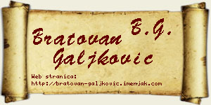 Bratovan Galjković vizit kartica